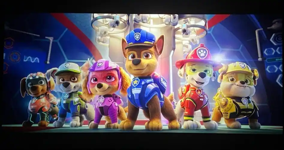 今天晚带小孩看了汪汪队电影