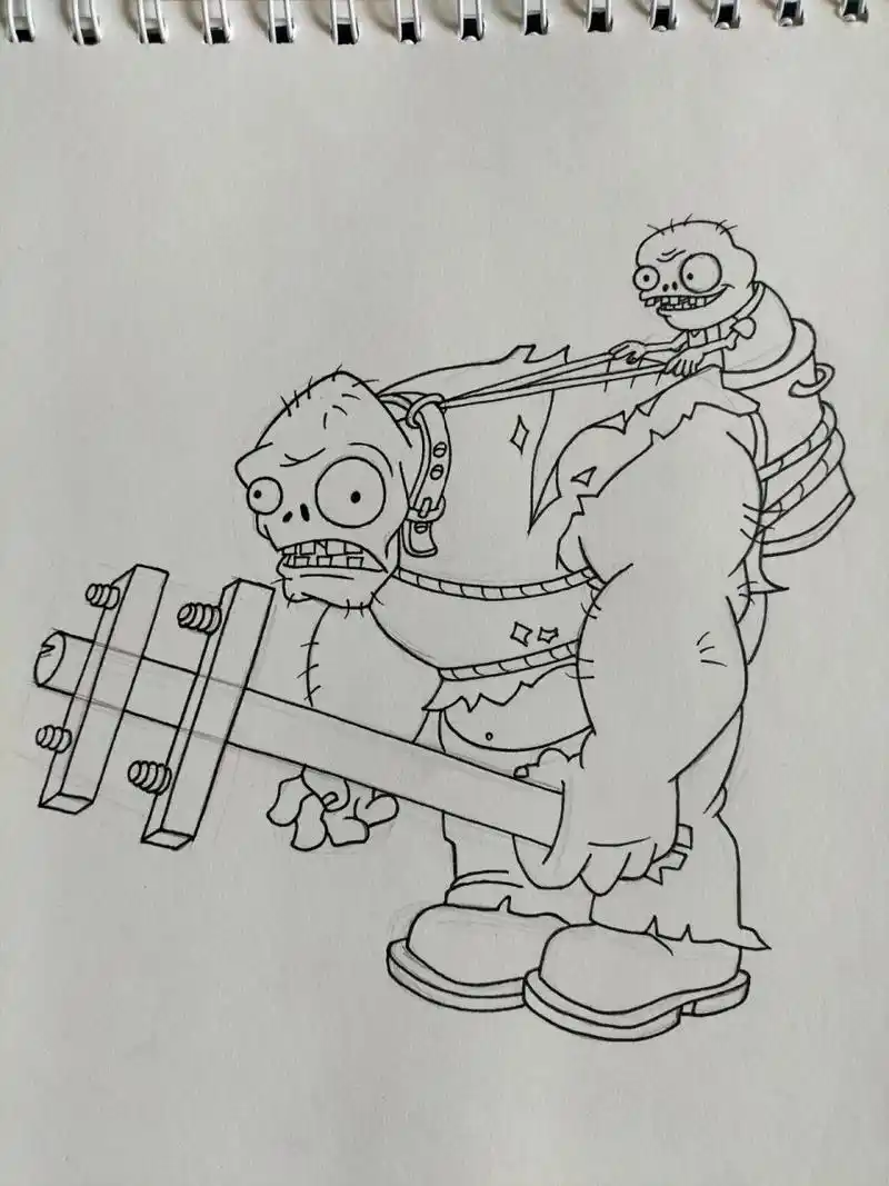 植物大战僵尸怎么画简笔画 巨人僵尸
