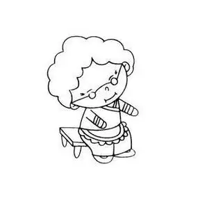 坐轮椅的老奶奶的简笔画