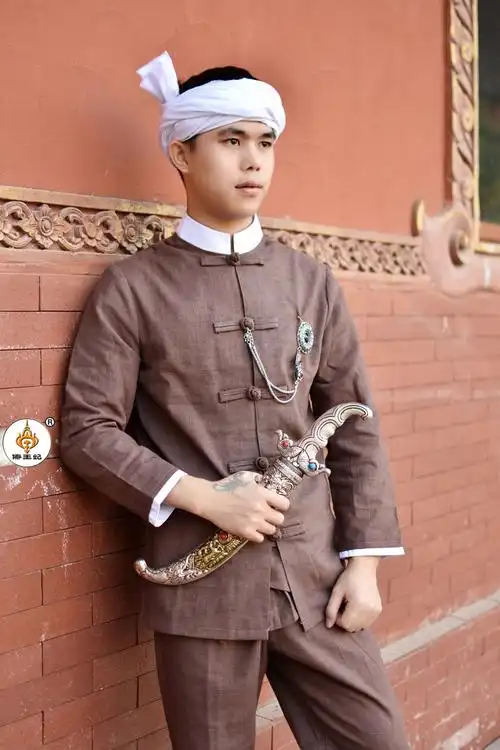 傣王妃服饰傣族泰国传统复古近代服装男节日服其他民族服装