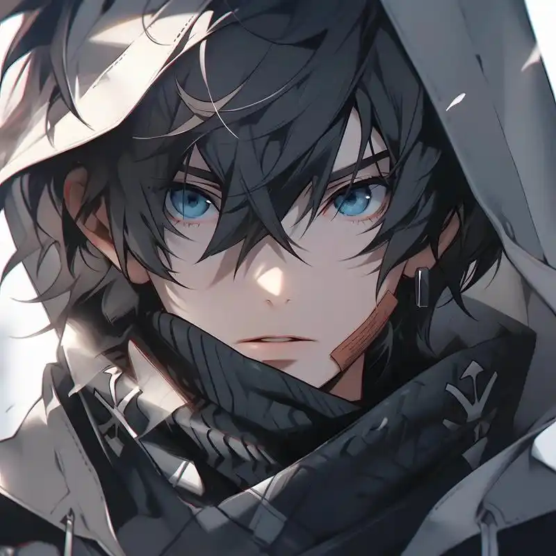 黑发蓝瞳动漫男主头像～难走就独行 留住心中小小的自己