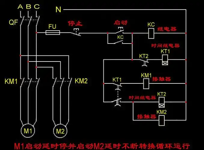380v负载端接时控开关.三相四线.