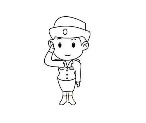 女警察简笔画图片 彩色的女警察简笔画画法步骤图