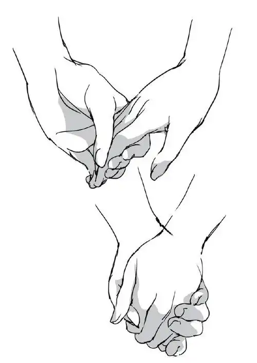 绘画参考#握着的手 来自画师toshi