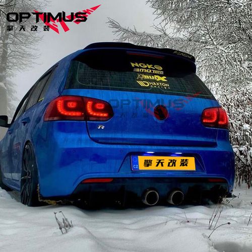 晏山新品大众高尔夫改装大小尾翼侧翼碳纤维烤漆定风卧压式顶翼免打孔