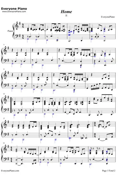 home钢琴谱 _michaelbuble-明明简谱网