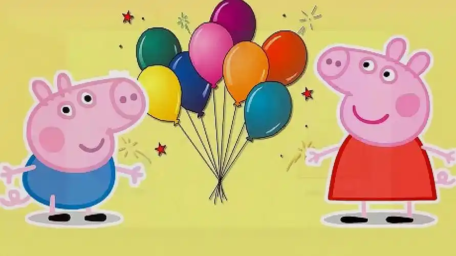 小猪佩奇和乔治玩气球