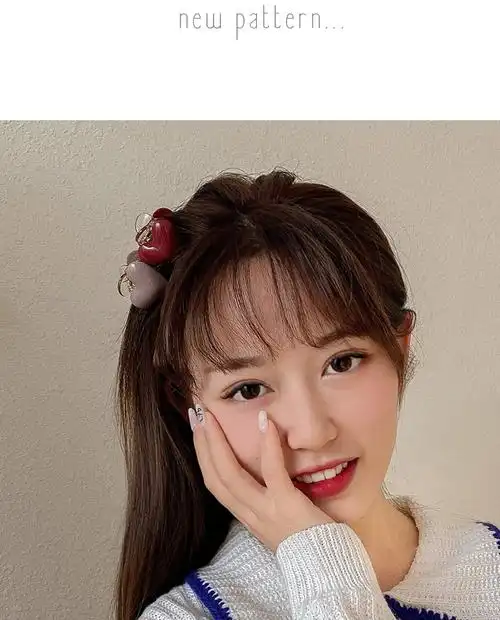少女心网红发夹女韩国简约爱心小抓夹亚克力刘海夹子刘海发卡头饰