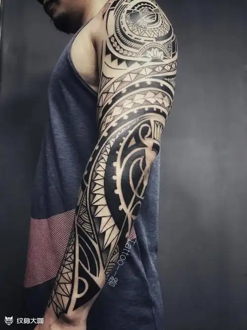图腾花臂_纹身图案手稿图片_石宇诚的纹身作品集
