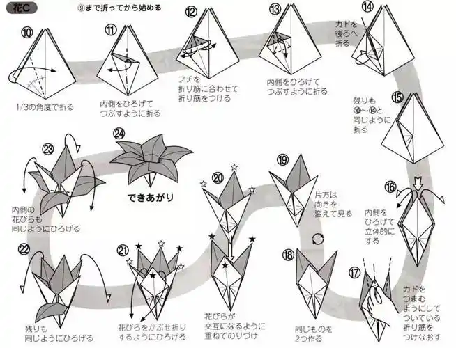 折纸百合花教案格式折纸百合花教案格式手工折纸六瓣百合花束