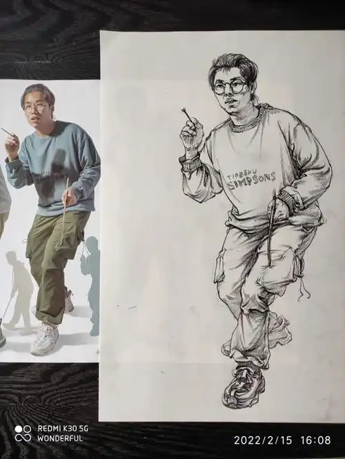 速写写生照片对照人物山东联考