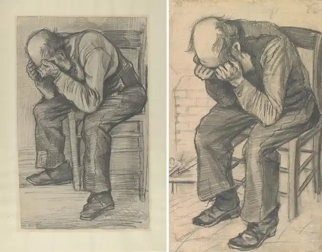 荷兰展出一幅新确认梵高早期素描《「疲惫」习作》