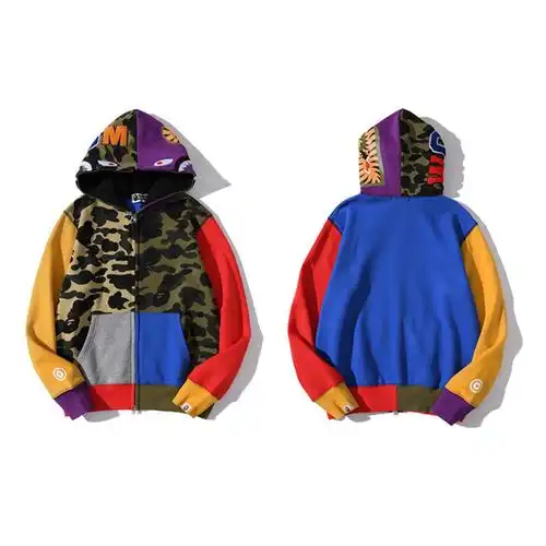 亚马逊外贸 鲨鱼头 数码印花3d卫衣拉链到顶wgm绣花连帽衫cos周边