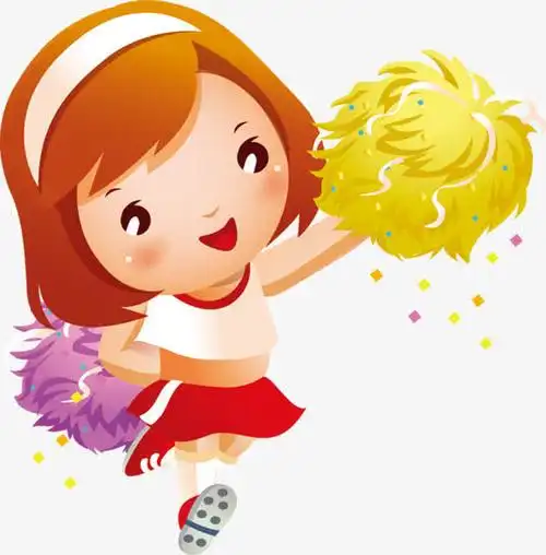 可爱卡通欢乐啦啦队女孩