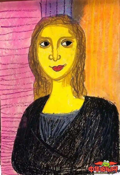 孩子们对于名师画作《蒙娜丽莎的微笑》的模仿可以说是非常有意思了