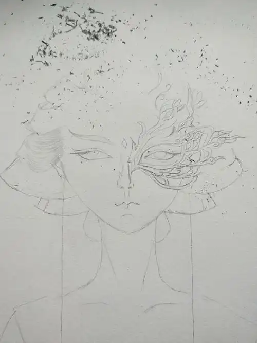 半面妆简笔画绘画过程