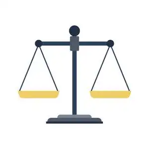 正义的天平. 法律平衡符号. 天秤座. 矢量插图照片