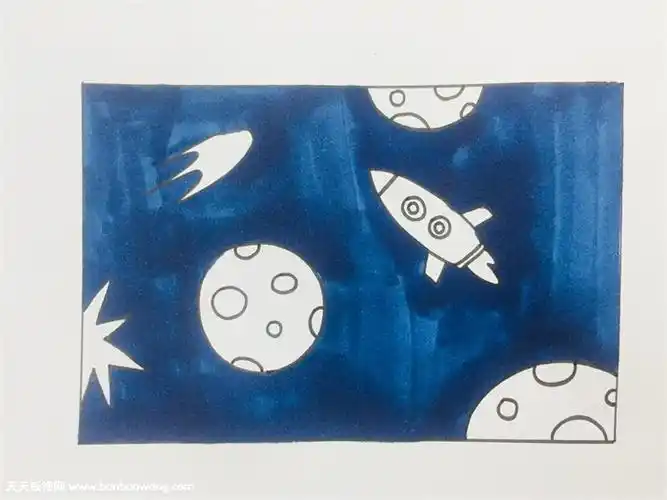星空画简笔画教程视频
