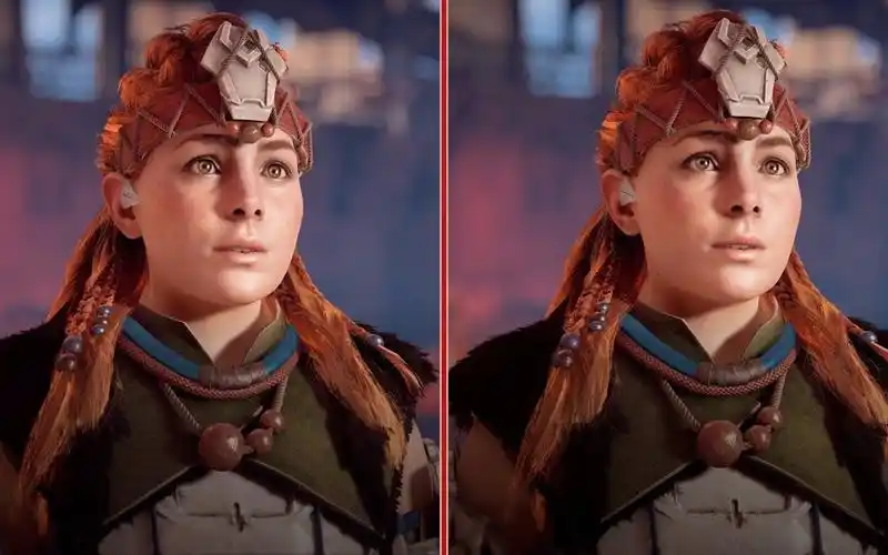 《地平线:黎明时分》画面对比:ps4 对比 ps4 pro