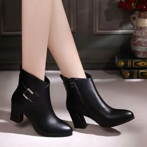 百丽女鞋 单鞋 真皮 中跟