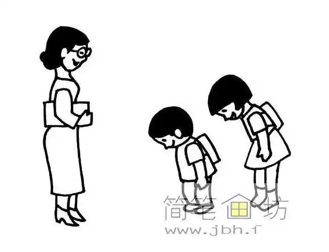 学生和老师简笔画图片