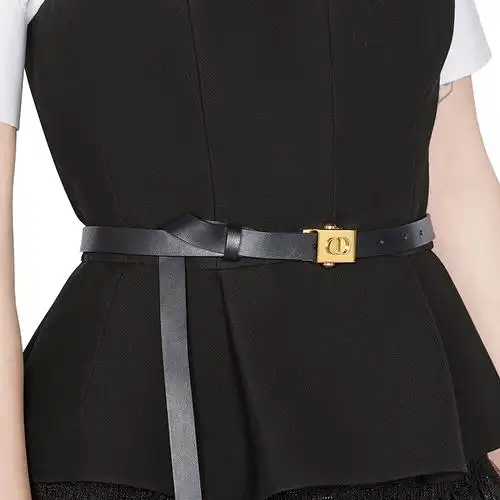 【dior迪奥 腰带】【包税】dior/迪奥 21年秋冬新款 女士黑色光滑小