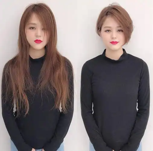 女生剪短发前后对比图,短发图片,发型图片