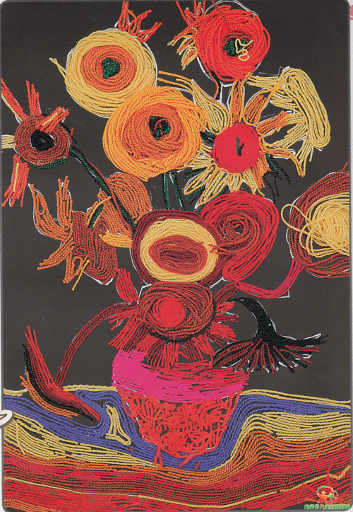 手工拼贴画凡高向日葵