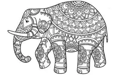 41张大象图腾纹身手稿图案