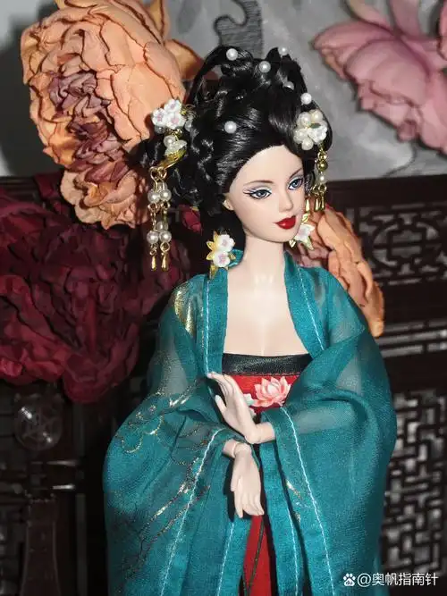 芭比娃娃古装唐风发型 这次挑战盘了个巨巨复杂的发型 我很满意 参考