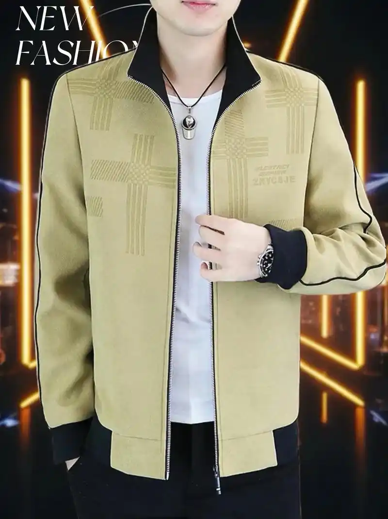 高档男士春季休闲时尚帅气夹克外套.