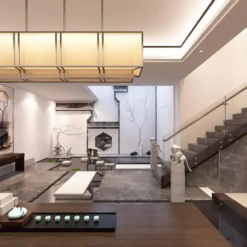 徽派新体验500㎡别墅中式御澜湾造价:￥1000000中式-现代徽派的新体验