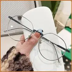 erilles圆框银丝细框眼镜框161升级防蓝光镜片