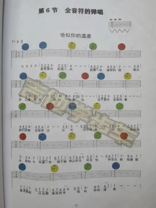 全音符4首和二分音2首符吉他谱