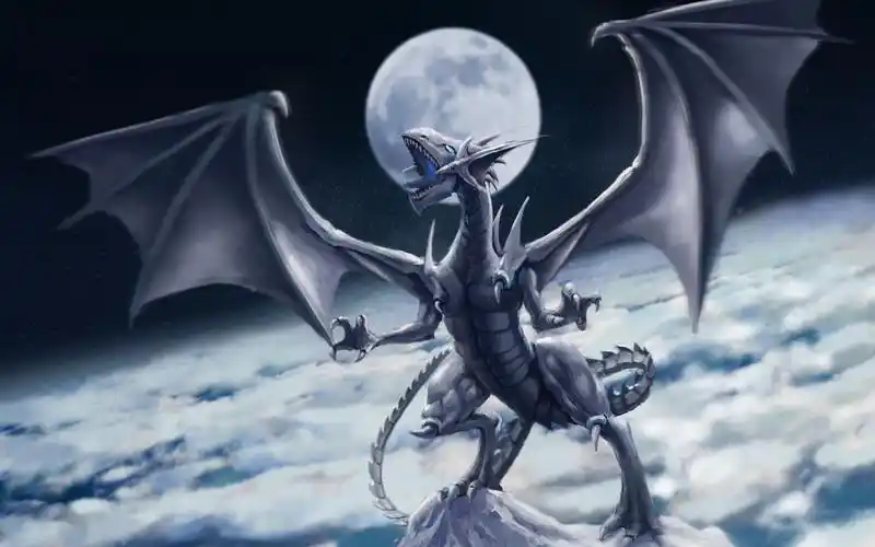 【板绘】游戏王"月光青眼白龙"【厚涂】古老的龙_哔哩哔哩_bilibili