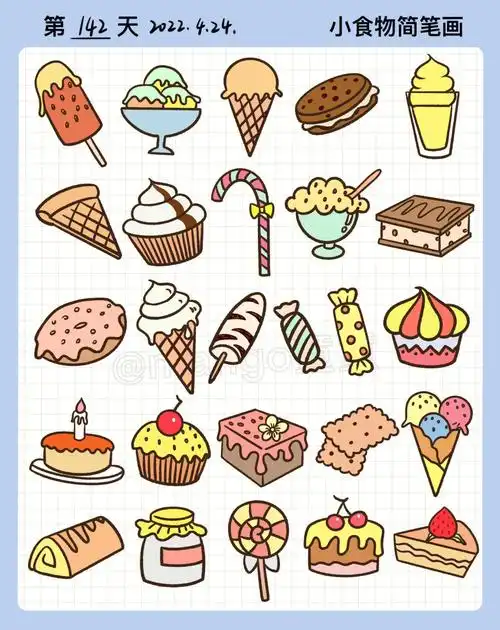 控笔训练第142天小食物简笔画美食简笔画