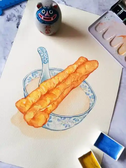 油条简笔画 豆浆油条简笔画