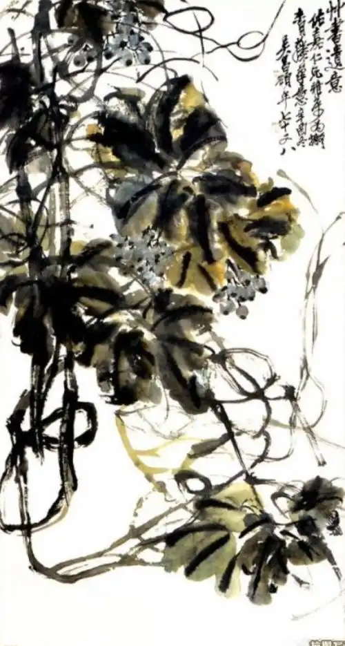 橙子美术2018寒假第五课《学吴昌硕先生画葡萄》