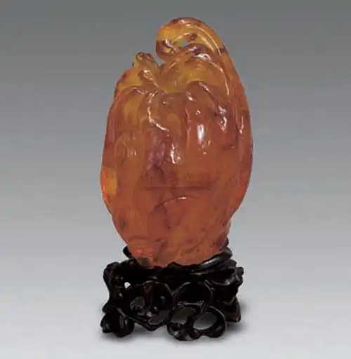 0726清琥珀佛手摆件