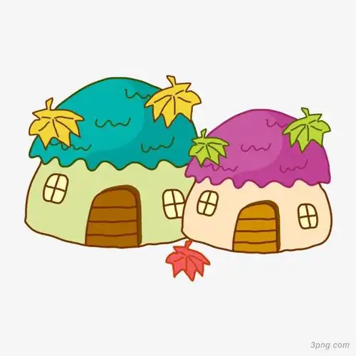 卡通房屋png素材透明免抠图片-城市地标