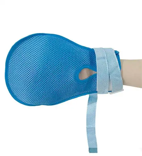 老人约束带约束手套约束带约束手套拉链单只蓝色普通款均码