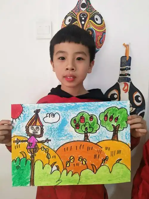 【七彩虹美术学校】幼儿艺术提高班作品《麦田里的守望者――稻草人》