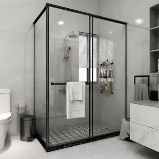 淋浴房整体浴室卫生间干湿隔断一体玻璃沐浴房直角l型封闭淋浴室