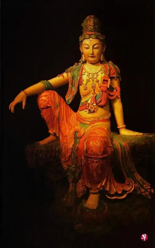 胡鹏飞油画描绘中国流失海外的珍贵佛像.(主办方提供)