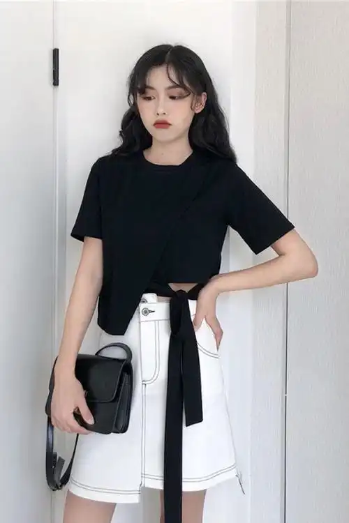 黑色短裙半身裙_价格_品牌_图片_怎么样 蘑菇街