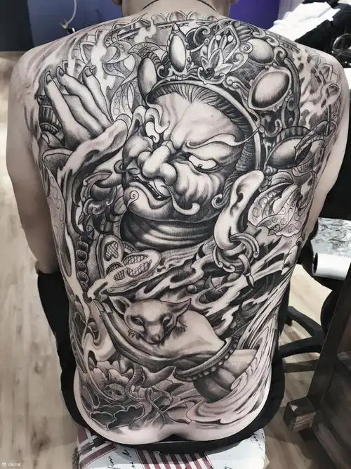 黄财神_纹身图案手稿图片_八门雕凯的纹身作品集