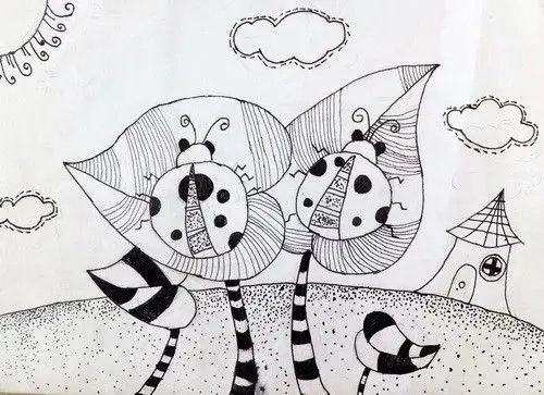 幼儿线描画简笔画