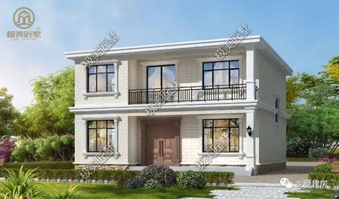 回乡建房推荐这一栋12x12米正方户型经典平屋顶二层别墅