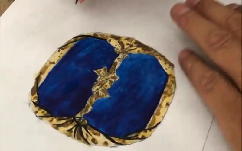 水印木刻版画马莲