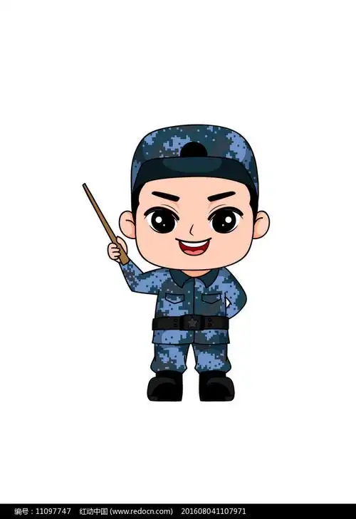 蓝色迷彩卡通人物